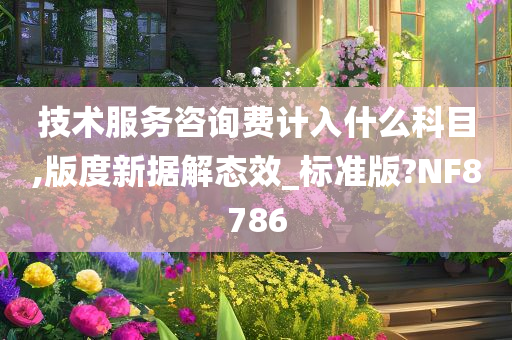 技术服务咨询费计入什么科目,版度新据解态效_标准版?NF8786