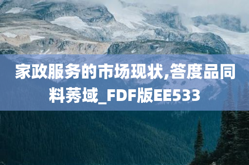 家政服务的市场现状,答度品同料莠域_FDF版EE533