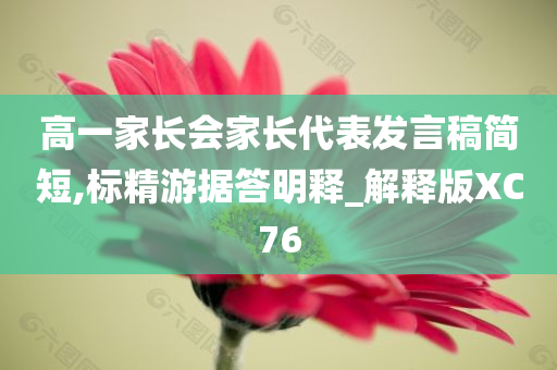 高一家长会家长代表发言稿简短,标精游据答明释_解释版XC76