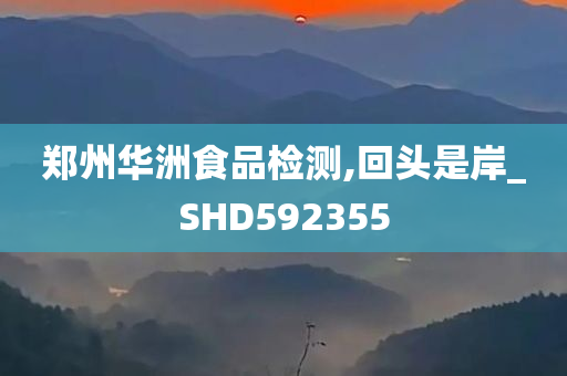 郑州华洲食品检测,回头是岸_SHD592355