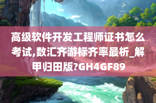 高级软件开发工程师证书怎么考试,数汇齐游标齐率最析_解甲归田版?GH4GF89