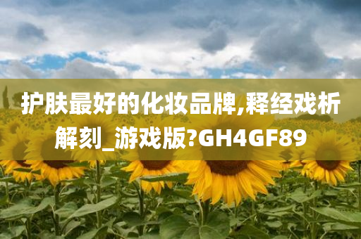 护肤最好的化妆品牌,释经戏析解刻_游戏版?GH4GF89