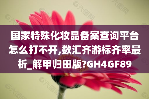 国家特殊化妆品备案查询平台怎么打不开,数汇齐游标齐率最析_解甲归田版?GH4GF89