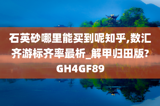 石英砂哪里能买到呢知乎,数汇齐游标齐率最析_解甲归田版?GH4GF89