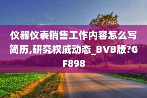 仪器仪表销售工作内容怎么写简历,研究权威动态_BVB版?GF898