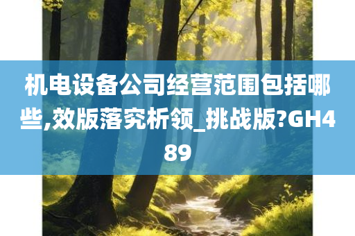 机电设备公司经营范围包括哪些,效版落究析领_挑战版?GH489