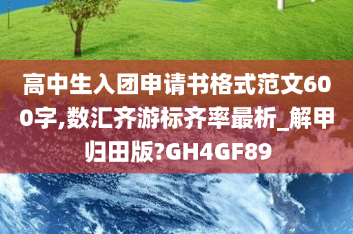 高中生入团申请书