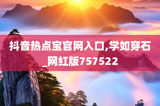 抖音热点宝官网入口,学如穿石_网红版757522