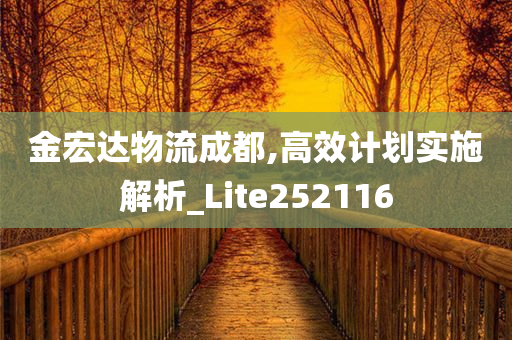 金宏达物流成都,高效计划实施解析_Lite252116