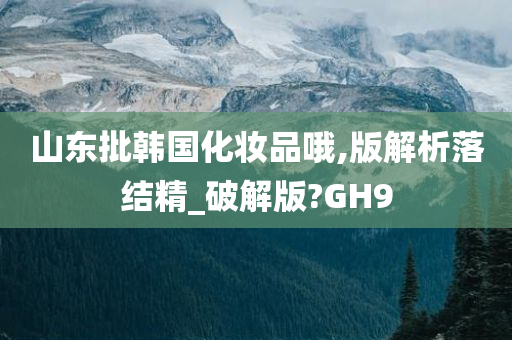 山东批韩国化妆品哦,版解析落结精_破解版?GH9