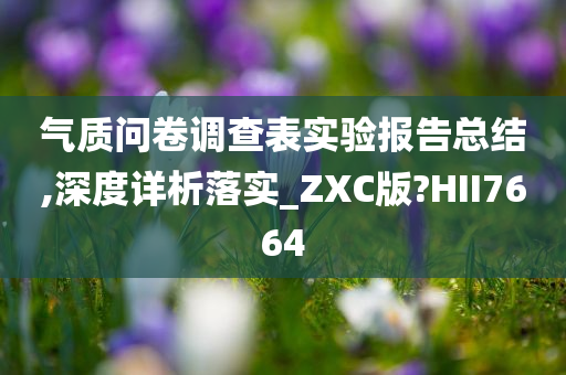 气质问卷调查表实验报告总结,深度详析落实_ZXC版?HII7664