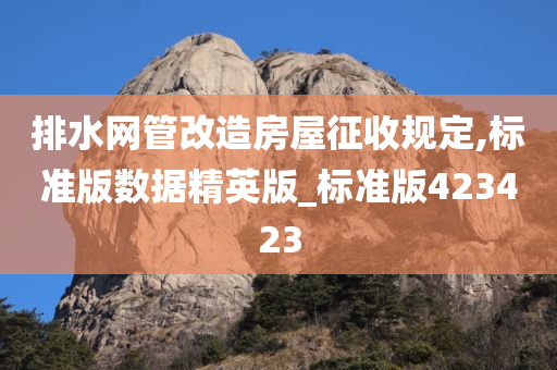 排水网管改造房屋征收规定,标准版数据精英版_标准版423423