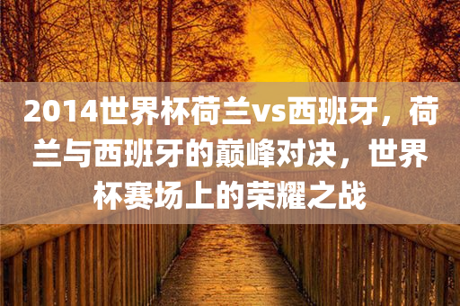 2014世界杯荷兰vs西班牙，荷兰与西班牙的巅峰对决，世界杯赛场上的荣耀之战