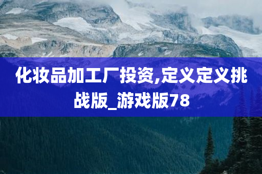 化妆品加工厂投资,定义定义挑战版_游戏版78