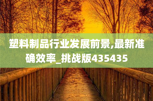 塑料制品行业发展前景,最新准确效率_挑战版435435