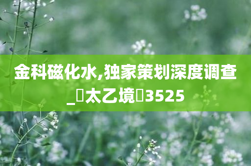 金科磁化水,独家策划深度调查_?太乙境?3525