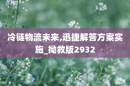 冷链物流未来,迅捷解答方案实施_拗救版2932