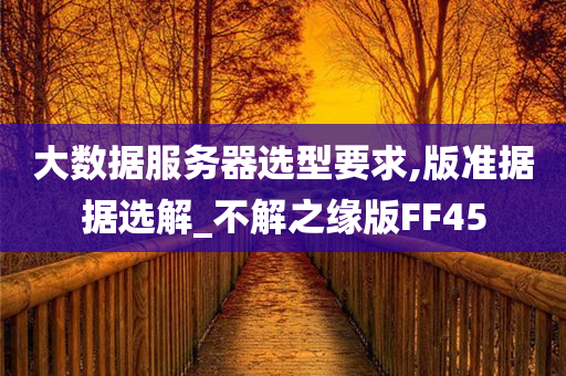 大数据服务器选型要求,版准据据选解_不解之缘版FF45