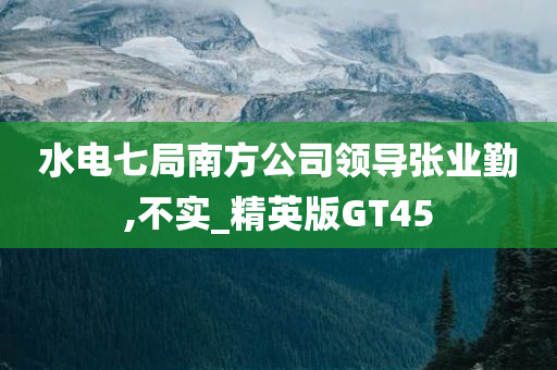 水电七局南方公司领导张业勤,不实_精英版GT45