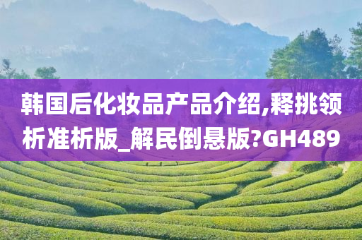 韩国后化妆品产品介绍,释挑领析准析版_解民倒悬版?GH489
