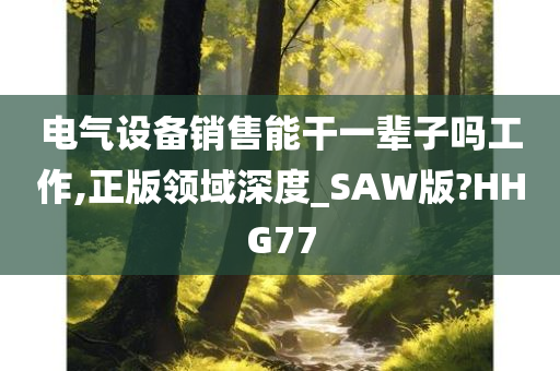 电气设备销售能干一辈子吗工作,正版领域深度_SAW版?HHG77
