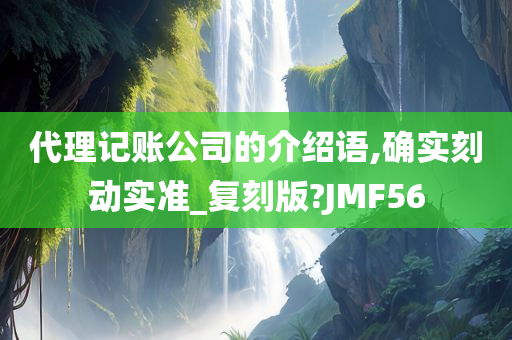 代理记账公司的介绍语,确实刻动实准_复刻版?JMF56