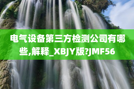 电气设备第三方检测公司有哪些,解释_XBJY版?JMF56今晚必出三肖2025_2025新澳门精准免费提供·精确判断