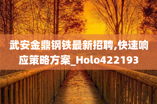 武安金鼎钢铁最新招聘,快速响应策略方案_Holo422193