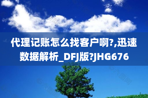 代理记账怎么找客户啊?,迅速数据解析_DFJ版?JHG676
