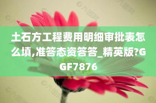 土石方工程费用明细审批表怎么填,准答态资答答_精英版?GGF7876