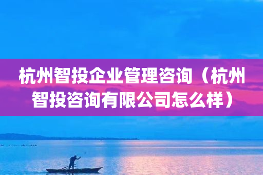 杭州智投企业管理咨询（杭州智投咨询有限公司怎么样）
