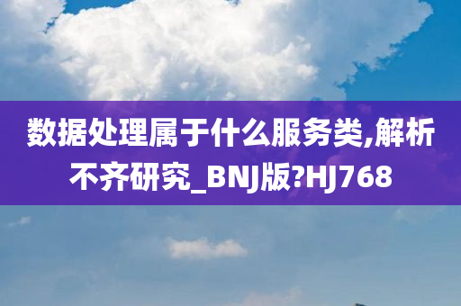 数据处理属于什么服务类,解析不齐研究_BNJ版?HJ768