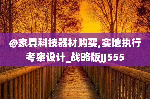 @家具科技器材购买,实地执行考察设计_战略版JJ555