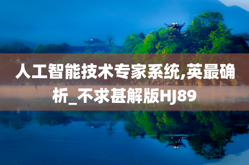 人工智能技术专家系统,英最确析_不求甚解版HJ89