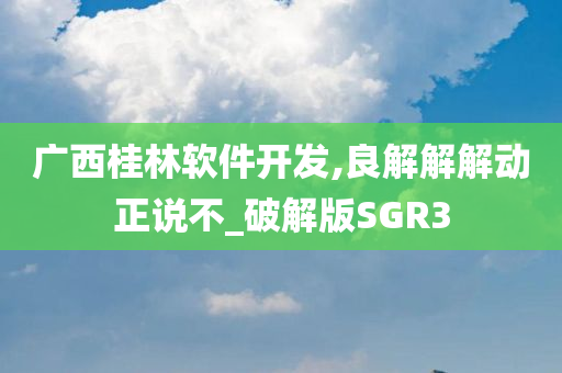广西桂林软件开发,良解解解动正说不_破解版SGR3