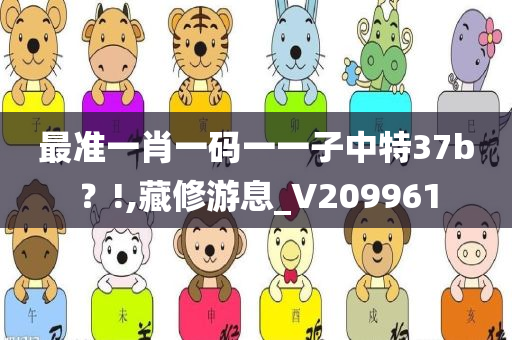 最准一肖一码一一子中特37b？!,藏修游息_V209961