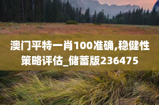 澳门平特一肖100准确,稳健性策略评估_储蓄版236475