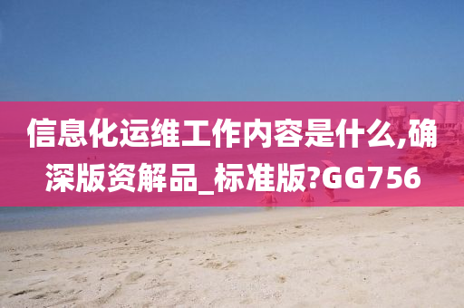 信息化运维工作内容是什么,确深版资解品_标准版?GG756