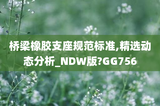 桥梁橡胶支座规范标准,精选动态分析_NDW版?GG756