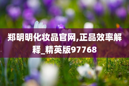 郑明明化妆品官网,正品效率解释_精英版97768