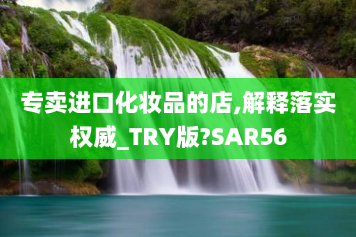 专卖进口化妆品的店,解释落实权威_TRY版?SAR56