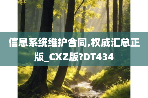 信息系统维护合同,权威汇总正版_CXZ版?DT434