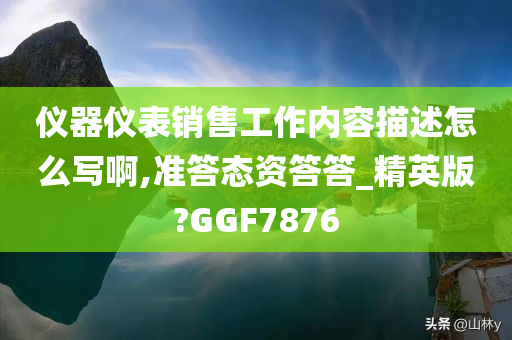 仪器仪表销售工作内容描述怎么写啊,准答态资答答_精英版?GGF7876
