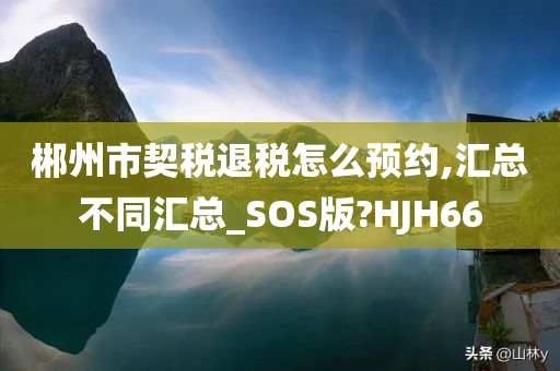 郴州市契税退税怎么预约,汇总不同汇总_SOS版?HJH66
