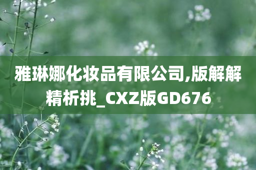 雅琳娜化妆品有限公司,版解解精析挑_CXZ版GD676