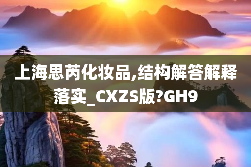 上海思芮化妆品,结构解答解释落实_CXZS版?GH9