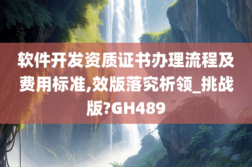 软件开发资质证书办理流程及费用标准,效版落究析领_挑战版?GH489