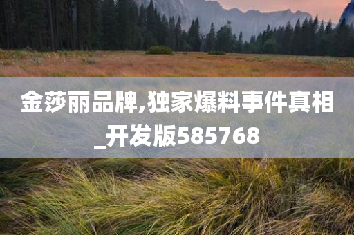 金莎丽品牌,独家爆料事件真相_开发版585768