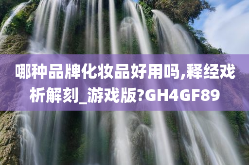 哪种品牌化妆品好用吗,释经戏析解刻_游戏版?GH4GF89