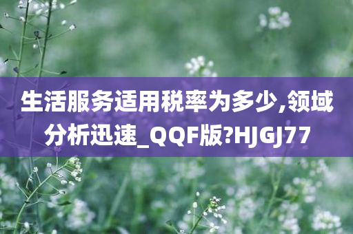 生活服务适用税率为多少,领域分析迅速_QQF版?HJGJ77